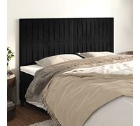 Ordellia Tête de lit en velours noir, 200 x 5 x 118/128 cm, réglable en hauteur, tissu d'ameublement doux pour cadre de lit, pieds en bois stable, design élégant pour chambre à coucher