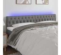 Ordellia Tête de lit LED gris foncé 200 x 7 x 78/88 cm, en tissu, réglable en hauteur, avec lumières colorées, idéale pour lire et regarder la télévision dans la chambre