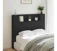 Ordellia Tête de lit Rangement LED Noir en Bois d’ingénierie, dosseret avec étagère intégrée, Panneau 120 x 16,5 x 103,5 cm, éclairage RGB USB pour Chambre Adulte