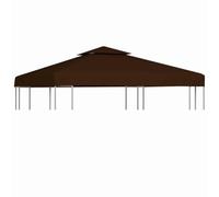 Ordellia Toit de rechange pour tonnelle, bâche de toit avec cheminée, 310 g/m², 3 x 3 m, marron, polyester PVC imperméable avec fermetures pour tente de jardin, toit de terrasse