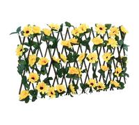 Ordellia Treillis avec lierre artificiel jaune extensible - 180 x 20 cm - Protection visuelle - Clôture de jardin - En bois PVC - Pour terrasse, balcon, extérieur, protection contre le vent
