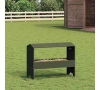 Ordellia Trough d'alimentation Robuste pour bétail Vert Olive 79 x 35 x 62 cm avec capacité de 15 kg, résistant aux intempéries, Facile à Nettoyer, idéal pour Animaux de Ferme ou domestiques