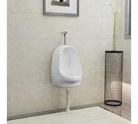 Ordellia Urinoir suspendu en céramique blanc avec valve de chasse d'eau, design épuré, facile à installer pour salle de bain, établissement ou espace collectif hygiénique