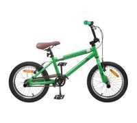 Ordellia Vélo BMX 16" pour enfants de 5 à 8 ans - Roue en acier vert avec guidon et siège réglables - Frein à traction linéaire - Pour les trajets sur terrain, route et route