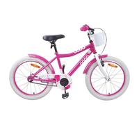 Ordellia Vélo enfant 18" rose en acier, guidon et siège réglables, 1 vitesse, avec garde-boue et sonnette pour 5 à 7 ans, route, chemin, quotidien, mobilité, entraînement