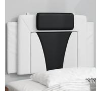 Ordellia Viana Tête de lit 80 cm en cuir synthétique blanc et noir à fixation murale pour lit - Anti-taches - Soutien dorsal facile à installer