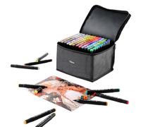 Ordeluxe Feutre A Alcool, Feutre Alcool Double Pointe, Séchage Rapide En Une Seconde, Avec Étui De Transport, Pour Artistes Et Adultes À Colorier (120 Couleurs)