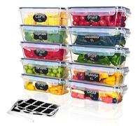 Ordeluxe Lot de 10 x 1L Boite Rangement Cuisine, boite hermetique alimentaire, Boite Alimentaire Plastique Cuisine, Sans BPA, Adaptés au Micro-ondes, au Congélateur et au Lave-vaisselle