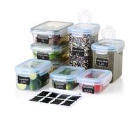 Ordeluxe Lot de 8 récipients hermétiques pour aliments, boîte alimentaire en plastique pour cuisine, conservation des aliments, pour farine, céréales