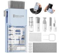 Ordilend Kit de Nettoyage pour iPhone Airpods Claviers Ordinateurs et Tablettes,Nettoyeur d'écran Multifonctionnel pour Ecouteurs,Téléphones,Appareils Photo,Tout-en-Un avec Brevet-Merandi Bleu