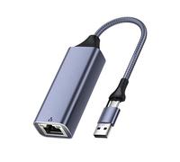 ordinarYone Adaptateur Gigabit Ethernet 2,5 Gbit/s USB A et USB C double prise en alliage d'aluminium compact pour ordinateur portable, PC, tablette