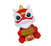 ordinarYone Figurine de danse des lions à énergie solaire pour le Nouvel An Véhicule Décoration Tableau de bord Ornement pour les vacances