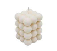 Ordinate Bubble Candle Bougies non parfumées fabriquées à la main Végétalien blanches | Décoration de salon | Bougies en cube moderne | Sans parfum | Bougies sphériques | 6,5 x 6,5 x 9 cm (crème)