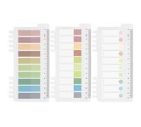 Ordinate Lot de 200 bandes adhésives : marqueurs adhésifs, bandes de texte, notes adhésives, petits drapeaux, notes autocollantes, onglets et étiquettes inscriptibles (K-600 pièces claires - 3 styles)