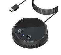 Ordinateur de bureau USB Conférence Speakerphone Microphone 360° Omnidirectional Condenser Plug & Play PC Micro Support BT Speaker Touch-Sensor Buttons Mute Function Compatible avec Mac pour PC Maiju