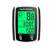 Ordinateur de cyclisme câblé - Compteur de vitesse rétroéclairé - MPH - Tracker de vélo étanche - Moniteur de miles en plein air avec fonction automatique pour la vitesse de distance