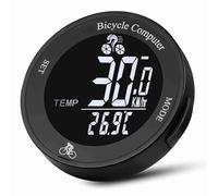 Ordinateur de Vélo, Ordinateur Rond Multifonction à Rétroéclairage LED avec Compteur Kilométrique de Cyclisme rétroéclairé (Fond Noir & numérique Blanc)