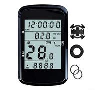 Ordinateur de vélo sans fil, compteur de vitesse GPS et compteur kilométrique avec écran LCD de 6,1 cm, autonomie de la batterie de 28 heures, mesures de calibrage automatique (ordinateur + base)