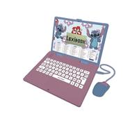 Lexibook, Disney Stitch, Ordinateur éducatif bilingue FRANÇAIS/Anglais, Jouet pour Enfants avec 124 activités pour Apprendre, s'amuser et Jouer du Piano, Bleu/Violet, JC598Di1