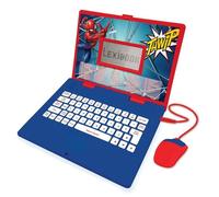 LEXIBOOK JC598SPi2 Spider-Man-pädagogischer und zweisprachiger Laptop Spanisch/Englisch-Spielzeug für Kinder (Jungen und Mädchen) 124 Aktivitäten, Rouge/Bleu, 25,5 x 34 x 4,5 cm