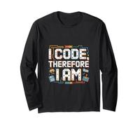 Ordinateur I CODE, THEREFORE I AM Nerd Manche Longue