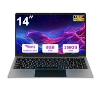 Ordinateur PC Portable 14 Pouces Win11 Celeron N4020 8+256Go SSD Laptop Support 1 to SSD Expansible 2.4G+5G Double WiFi BT 4.2 HD/MI 1920 x 1080P Souris Sans Fil & Membrane de Clavier AZERTY - Gray-1