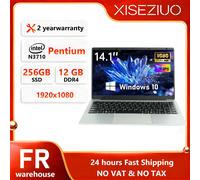 Ordinateur portable 14,1 pouces Intel N3710 Quad Core 12 Go de RAM 256 Go de SSD Windows 10 Ordinateur portable Écran IPS FHD 1080P Ultrabook portable 180 ° Mini ordinateur portable PC pour 12GB RAM 2