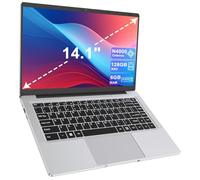 Ordinateur Portable 14 pouces 2 cœurs (jusqu’à 2,6 GHz) PC Portable 6 Go DDR4 128 Go SSD, WiFi 5G, Mini-HDMI, Design Sans Ventilateur Computer, Idéal pour Étudiants, Entreprise - Souris Incluse