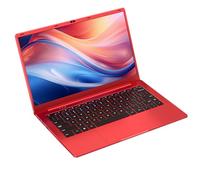 Ordinateur Portable 14 Pouces Celeron N5095 Win11 Pro 8Go RAM 256Go SSD Extension1To 5G WiFi 1920x1080 FHD PC Portable avec Souris sans Fil qwerty Clavier avec AZERTY Membrane du Clavie - Rouge Métal