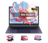 Ordinateur Portable 15 6"" Full HD 360° IPS Intel m3-8100Y 2C/4T 16Go RAM 512Go SSD Windows 11 Pro BT5.0 Écran tactile PC Portable