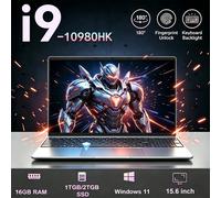 Ordinateur portable 15,6 pouces Windows 11, Intel Core i9-10980HK, 16 Go de RAM, SSD 1 To, ordinateur portable gaming, bureau, études, usage domestique, rétroéclairage, lecteur d'empreintes digitales 
