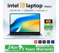 Ordinateur portable 15,6 pouces Windows 11 Intel Core i9 9900 16 Go de RAM 1 To 2 To SSD Déverrouillage par empreinte digitale 4K Ordinateur de bureau pour études PC portable rétroéclairé Intel Core i