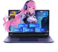 Ordinateur Portable 360° Convertible 15 6"" IPS Full HD Intel m3-8100Y 16Go RAM 512Go SSD Win11 Pro BT5.0 Écran tactile PC Portable