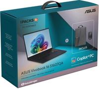 ASUS Vivobook 16 S1607QA-MB107W Snapdragon X1-26-100 Ordinateur portable 16" WUXGA 16 Go LPDDR5x-SDRAM 512 Go SSD Wi-Fi 6E (802.11ax) Windows 11 Home Bleu