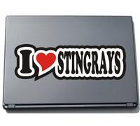 Ordinateur Portable Autocollant/Autocollant Skin/JDM/Die Cut - Ordinateur/Coeur - 210 mm I Love Stingrays