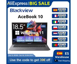 Ordinateur portable Blackview ACEBOOK 10 18,5" FHD 8000mAh Intel N150 Windows 11 16GB RAM 512GB BT5.2 WiFi 6 Ordinateur de bureau portable ACEBOOK 10