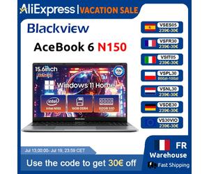 Ordinateur portable Blackview AceBook 6 15,6 pouces FHD IPS Intel Twin Lake N150 16 Go de RAM 512 Go SSD + extension jusqu'à 1 To Windows 11 Home Acebook 6+Bag N150