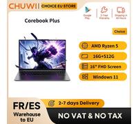 Ordinateur portable CHUWI CoreBook Plus 16 pouces, processeur AMD Ryzen 5 jusqu'à 4,0 GHz, écran FHD, 16 Go de RAM, SSD 512 Go, boîtier métallique, avec refroidisseur 16 inch 16G 512G