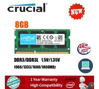 Ordinateur portable Crucial DDR3 RAM DDR3L 4GB 8GB SODIMM 1333 1666MHz 204Pin 1.35V/1.5V RAM PC3-10600 12800 pour ordinateur portable