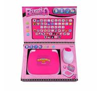 Ordinateur Portable d'apprentissage bilingue pour Enfants, éducatif interactif, Anglais, Espagnol, Fonction Musicale, Jouet d'apprentissage de Frappe pour Enfants en Bas âge, (Pink)