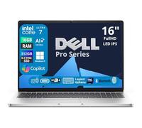 Ordinateur portable Dell Processeur Intel Core Ultra7 255U 12Core Series 2, jusqu'à 5,2 GHz, RAM DDR5 32 Go, écran 16" FHD+ IPS, SSD 512 Go, clavier rétroéclairé, Fingerprint, Win 11Pro, Doking