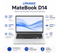 Ordinateur portable étudiant 14,1 pouces Windows 10, Intel N3710, 12 Go de RAM, 256 Go de SSD, ordinateur portable pour l'école, les études, le travail de bureau et l'apprentissage en ligne, Wi-Fi 12G
