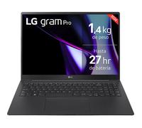 LG gram 17Z90T-G.AD8BB Ordinateur portable 17" Intel Core Ultra7 255H, 32 Go RAM, 2 To SSD, panneau IPS antireflet, WQXGA, 1 350 g, 20 heures, Windows 11 Home, noir, clavier QWERTY espagnol