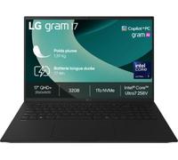 PC portable LG Gram 17 17Z90TL-G.AU88F 17" Copilot+ Intel® Core™ Ultra 7 32 Go RAM 1 To SSD Noir Obsidien