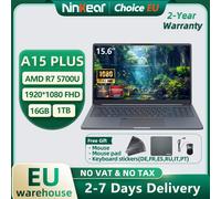 Ordinateur portable Ninkear A15 PLUS 15,6 pouces IPS FHD AMD Ryzen 7 5825U, 16 Go DDR4 + 1 To PCI-E, batterie 57 Wh, Windows 11 PRO, ordinateur de bureau