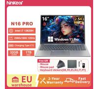 Ordinateur portable Ninkear N16 Pro 16 pouces 2,5K 120Hz Intel i7-13620H WiFi 6 32 Go de RAM 1 To SSD Windows 11 Pro Ordinateur portable de bureau 32GB+1TB