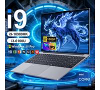 Ordinateur portable PC Gamer Windows 11 Pro 15,6 pouces Intel Core i9 10980HK / Intel i3-6100U pour le bureau, les études et le jeu, avec lecteur d'empreintes digitales
