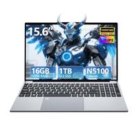 Ordinateur Portable Win 11 15,6" Full HD IPS 16Go RAM 1To SSD Processeur Celeron N5100 (jusqu'à 2,8 GHz) Clavier Rétro-éclairé avec Lecteur d'Empreintes WiFi 5, BT 4.2, HDMI, USB 3.0 Batterie 5000mAh