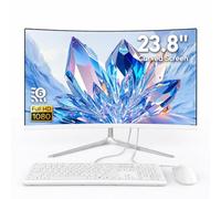 Ordinateur tout-en-un 23,8 pouces écran incurvé,design fin pour le bureau | Core i7 8Go RAM SSD256Go, Wi-Fi bi-bande BT5.0 compact, fluide bureautique nav vidéo, clavier+souris fournis, 1 câble d’alim