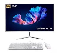 Ordinateur Tout-en-Un 23,8 Pouces FHD IPS, Ordinateur de Bureau Windows 11 Pro, processeur Intel i5 jusqu'à 4,4 GHz, 16 Go de RAM, SSD 256 Go, Wi-FI, USB-C, HDMI, Clavier QWERTY et Souris